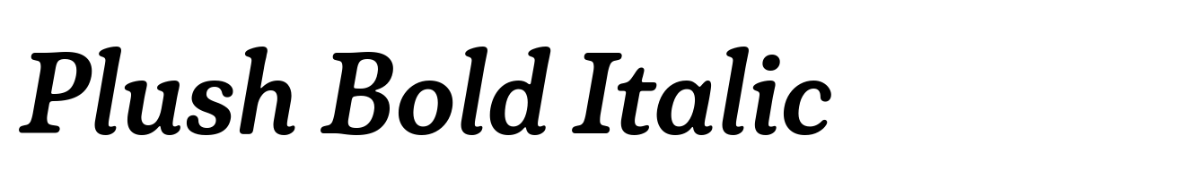 Plush Bold Italic